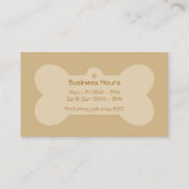 足のプリントおよび骨の名刺を持つブラウン犬 名刺 (裏面)