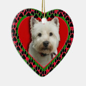 足のプリントのオーナメントが付いているカスタマイズペット写真 セラミックオーナメント (右)