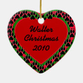 足のプリントのオーナメントが付いているカスタマイズペット写真 セラミックオーナメント (裏面)