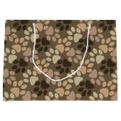 足のプリントのデザイン ラージペーパーバッグ (正面)