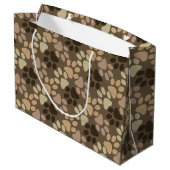 足のプリントのデザイン ラージペーパーバッグ (裏面アングル)