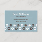 足のプリントのドッグウォーカーのテンプレート 名刺 (正面)