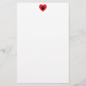 足のプリントのハートの文房具 便箋 (正面)