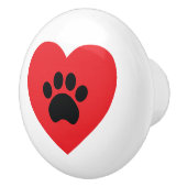 足のプリントのハートの陶磁器の引出しの引き セラミックノブ (右)