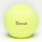 足のプリントのパーソナライズなペットネーム テニスボール (裏面)