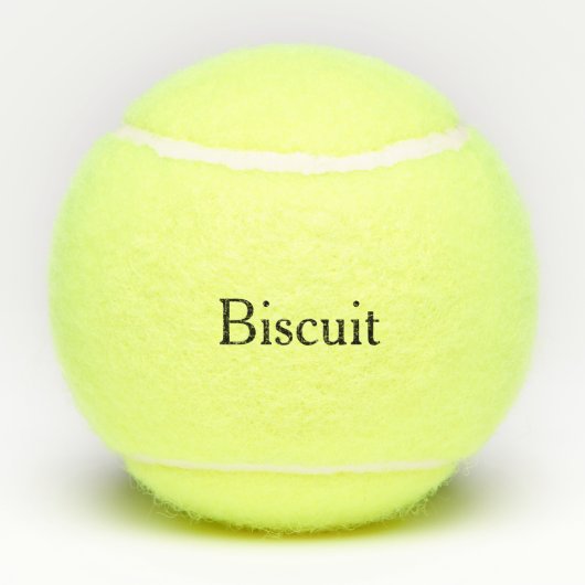 足のプリントのパーソナライズなペットネーム テニスボール (裏面)