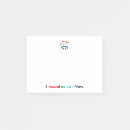 足のプリントのポスト・イットのパッド、救助犬 ポストイット (正面)