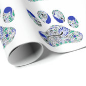 足のプリントの包装紙 ラッピングペーパー (ロールコーナー)