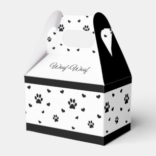 足のプリントの好意箱白黒犬の好意箱 フェイバーボックス