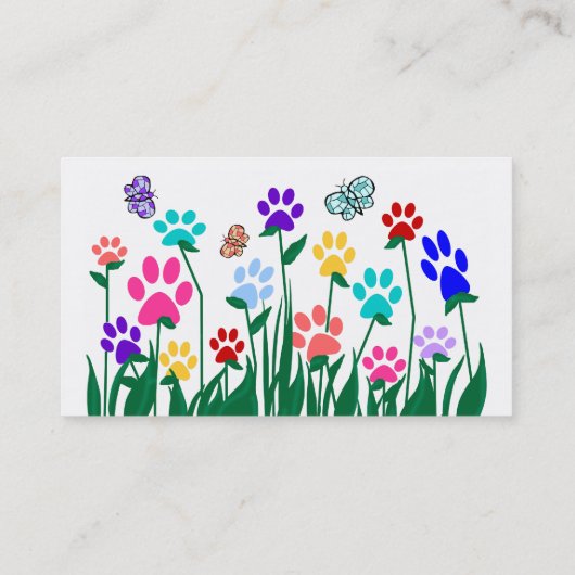 足のプリントの庭の名刺 名刺 (裏面)