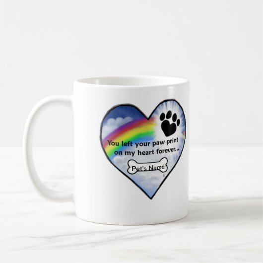 足のプリントの悔やみや弔慰の詩 コーヒーマグカップ (左)