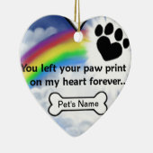 足のプリントの悔やみや弔慰の詩 セラミックオーナメント (右)