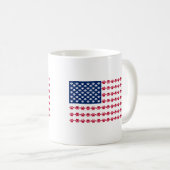 足のプリントの米国旗 コーヒーマグカップ (正面右)