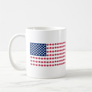 足のプリントの米国旗 コーヒーマグカップ