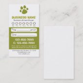 足のプリントの緑の獣医のアポイントメントカード 予約カード (正面/裏面)