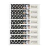 足のプリントの背景のカスタムのあなたの犬の写真 ラップアラウンドラベル (シート)