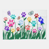 足のプリントの花園の大量生産 キッチンタオル (横)