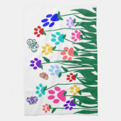 足のプリントの花園の大量生産 キッチンタオル (縦)