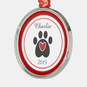 足のプリントの記念品 メタルオーナメント (左)