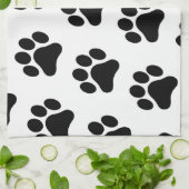 足のプリントパターン手タオル キッチンタオル (折り畳み)