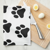足のプリントパターン手タオル キッチンタオル (四つ折り)