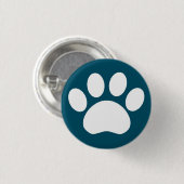 足のプリント: 青いボタン 缶バッジ (正面&裏面)