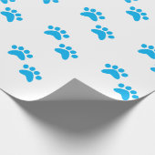 足のプリント(青い) ラッピングペーパー (角)