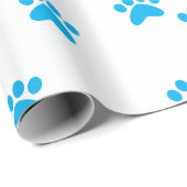 足のプリント(青い) ラッピングペーパー (ロールコーナー)