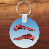 足のボーンの側面ビュー – 赤 キーホルダー (正面)