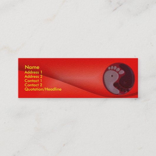 足のマッサージのプロフィールカード スキニー名刺 (正面)