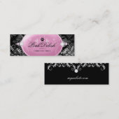 足のモノグラムNoir 3.5 x 2.5との311ピンクのDelish スキニー名刺 (正面/裏面)