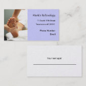 足のリフレクソロジーの写真の名刺 予約カード (正面/裏面)