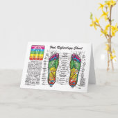 足のリフレクソロジーの図表 カード (黄色い花)