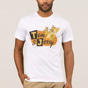 足のロゴのトムとジェリーのマウス Tシャツ