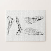 足のヴィンテージの解剖学の芸術の骨 ジグソーパズル (横)