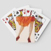 足の人の洞窟の赤い服のストッキングのハイヒールのギフト トランプ (裏面)