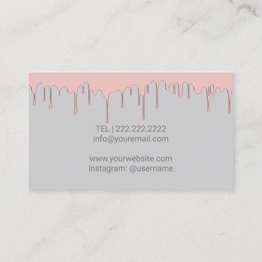 足の健康の従業者のばら色に金ゴールドの滴ること 名刺 (裏面)