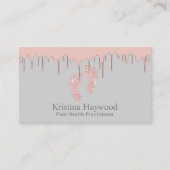 足の健康の従業者のばら色に金ゴールドの滴ること 名刺 (正面)