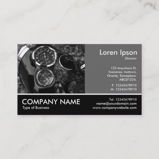 足の写真- 60pc灰色-モーターバイクのゲージ 名刺 (正面)