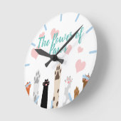 足の力  ラウンド壁時計 (傾斜)