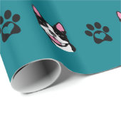 足の包装紙が付いているボストンテリア ラッピングペーパー (ロールコーナー)