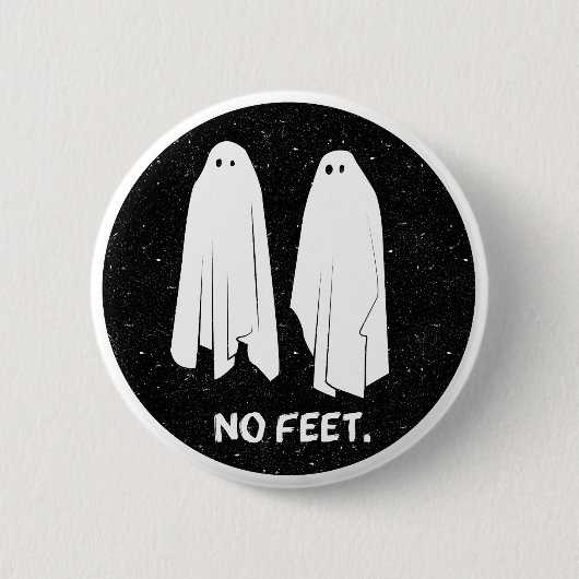 足の幽霊のモノクロギークの動揺してなバッジ無し 缶バッジ (正面)