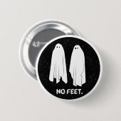 足の幽霊のモノクロギークの動揺してなバッジ無し 缶バッジ (正面&裏面)
