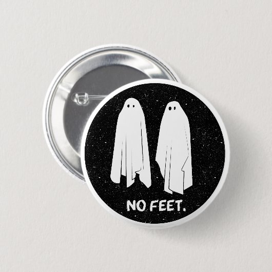 足の幽霊のモノクロギークの動揺してなバッジ無し 缶バッジ (正面&裏面)