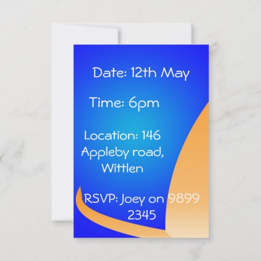 足の招待 招待状 (裏面)