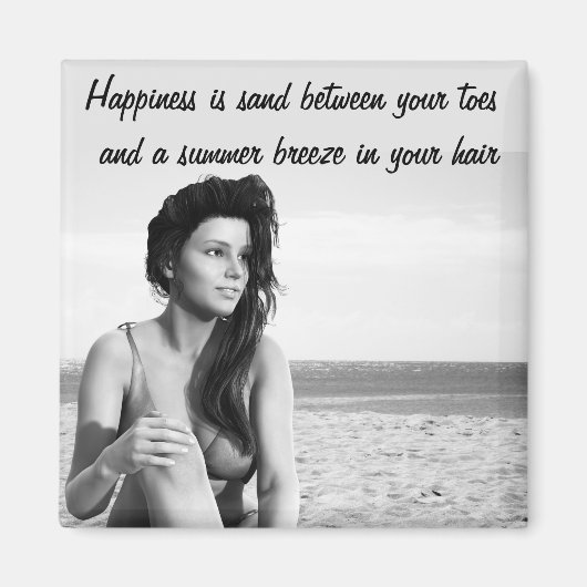 足の指の間の砂 クオート マグネット (正面)