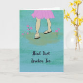 足の指の骨折の良いカードを手に入絵を描れる カード (黄色い花)