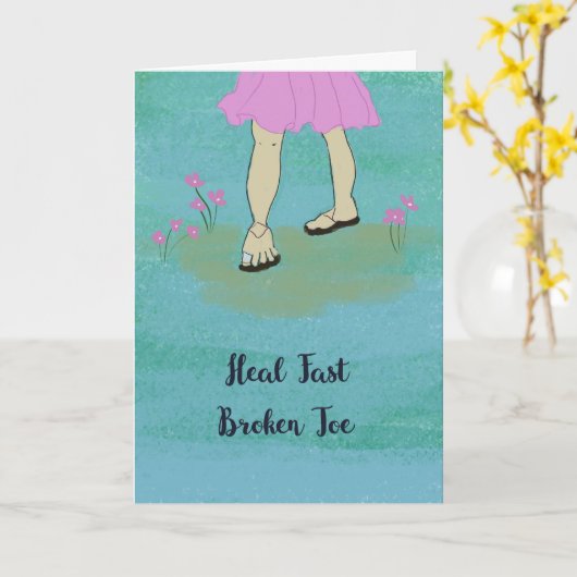 足の指の骨折の良いカードを手に入絵を描れる カード (黄色い花)