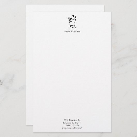 足の文房具との天使 便箋 (正面/裏面)
