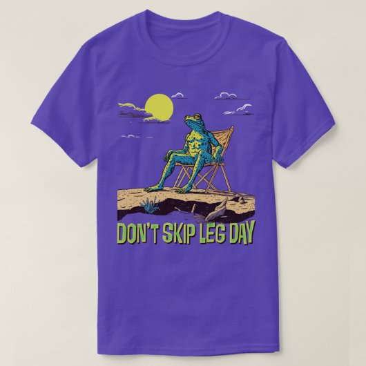 足の日かわいいジムカエルをスキップしない Tシャツ (デザイン正面)